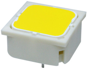 Short-stroke pushbutton, 1 Form A (N/O), 250 mA/35 V AC/DC, illuminated, actuator (yellow, L 0.7 mm), 2.9 N, THT, 3.14.002.023/0