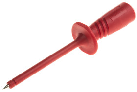 Próbnik, typ końcówki: Iglica, rozmiar: 2mm, 1A, Czerwony, Nikiel, stal nierdzewna