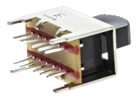 Przełącznik suwakowy, 4PDT, montaż PCB, 300 mA przy 4 V DC, -20 → +85°C, TE Connectivity