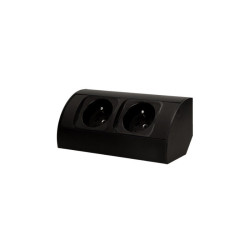 Gniazdo meblowe bez wyłącznika 2x2P+Z czarne OR-AE-1303/B Orno
