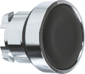 Pushbutton switch, unlit, latching, waistband round, black, front ring silver, mounting Ø 22 mm, ZB4BH02