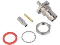 GBNC-RG174PC Gniazdo BNC zaciskane na kabel RG-174 - przykręcane na chassis