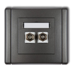 FLEXI Gniazdo antenowe podwójne typu F (SAT) niklowane grafitowy 11FGF-2