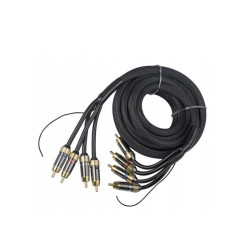 Kabel 4*RCA 5m KICX RCA-04 (*) z żyłą ster.do wzmacn.sam.PROFESJONALNY