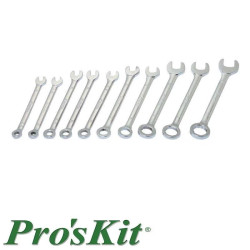 Zestaw kluczy płasko-oczkowych 4-11mm 10szt, Proskit HW-609B