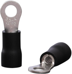 Insulated ring cable lug, 2.5-4.0 mm², 4.3 mm, M4, black, 22C451