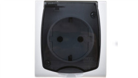 Madera Gniazdo Hermetyczne Pojedyncze Z/U Schuko Ip44 Klapka Przezroczysta...