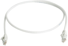 Patch cable, RJ45 plug, straight to RJ45 plug, straight, Cat 6, U/UTP, PVC, 2 m, white, 100008327