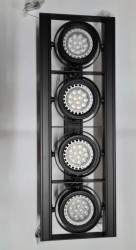 Oprawa zwieszana prostokątna czarna 4xAR111 40W/840 LED Flash 1S RELCO