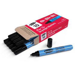 Show-me Black Fine Tip Drywipe Pens - Pack of 10