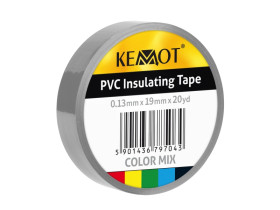 Taśma izolacyjna KEMOT 0,13x19x20Y klejąca szary