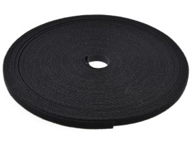 Taśma rzepowa 10mm 25m czarna Back To Back