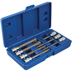BlueSpot Tools 01514 Extra Long 3/8in Square Drive TORX Bit Sockets 7 Piece