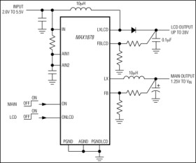 Dual-Output Step-Down and LCD Step-Up Power Supply for PDAs