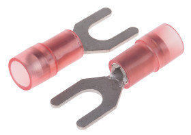 Konektor zaciskowy płaski Izolowane, M4.5 (#8), Czerwony 16AWG 1.5mm² 22AWG 0.5mm² RS PRO