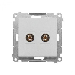 Simon 55 Gniazdo głośnikowe pojedyncze (moduł). Przekrój przewodów dla wyjścia do 6 mm2 Aluminium mat TGL.01/143