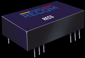 10004520 DC/DC converter REC5, 9-36 Vin, single, 5 Vout, 1000 mA, DIL-24