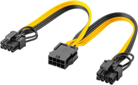 Kabel zasilający 8-pinowy żeński do podwójnego 6+2 męskiego dla PCIe