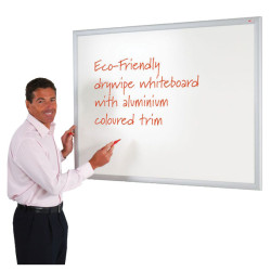 Write-On&#xAE; Eco-Friendly Whiteboard 1200x2400mm Aluminium Effect Frame