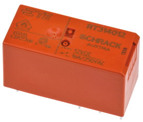 Przekaźnik mocy 12V dc SPDT TE Connectivity, montaż PCB 360Ω Otwór przezierny