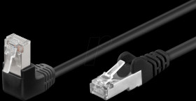 94185 0.25-m cat. 5e patch cable, 1 x 90° plug, black