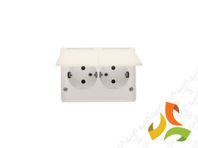 SIMON 54 Gniazdo podwójne z uziemieniem schuko natynkowe bryzgoszczelne IP44 z przesłonami torów prądowych wersja skandynawska z