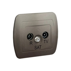 Simon Akord Gniazdo antenowe RTV-SAT przelotowe satynowy AASP/29