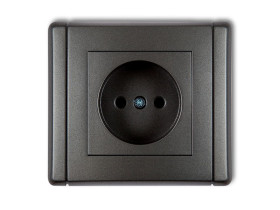 FLEXI Gniazdo pojedyncze bez uziemienia (przesłony torów prądowych) grafitowy 11FGP-1p KARLIK
