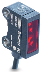 Czujniki fotoelektryczne Tłumienie tła w obudowie prostokątnej Baumer NACISNĄĆ/POCIĄGNĄĆ zakres 20 mm → 120 mm