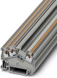 Through terminal block, push-in connection, 0.14-1.5 mm², 3 pole, 17.5 A, 6 kV, gray, 3214589