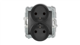 Mini Gniazdo Podwójne Z/U Grafitowe 11Mgpr-2Z