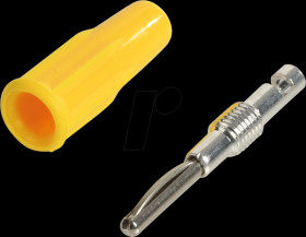 R921334000 Banana plug, 2 mm, solder connection, yellow