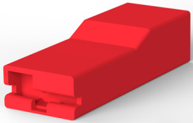 Insulating housing for 6.35 mm, 1 pole, PA, red, 280232-1
