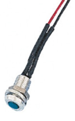 Lampka kontrolna do montażu panelowego 3.6V, niebieska 6.4mm LED Chrom Wyprowadzenia Oxley