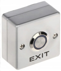 Natynkowy metalowy przycisk wyjścia z napisem EXIT ze stali nierdzewnej z podświetleniem LED Fox W53LED