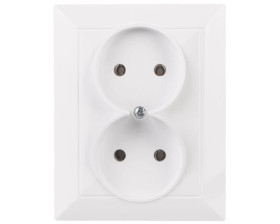 OPAL Gniazdo podwójne b/u białe GPt-5 Op