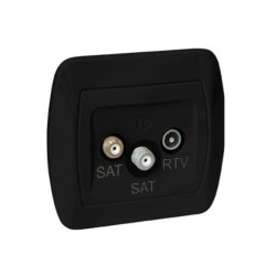 Simon Akord Gniazdo antenowe SAT-SAT-RTV końcowe czarny AZAR+SAT3.1-P2/49