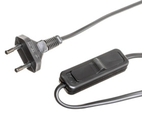 Przewód przyłączeniowy 2,5m z wyłącznikiem srebrny SP/W-250/2X0,75/WOR-SRB PRW10000494