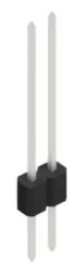 Pin header, 2 pole, pitch 1.27 mm, straight, black, 10059437