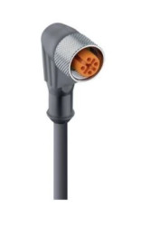 Kabel konfekcjonowany jednostronnie złącze M12 żeńskie kątowe 4-pinowe kodowanie A 2xLED PUR czarny RKWT/LED F 4-07/10 M