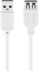 USB 2.0 extension cable, USB plug type A to USB socket type A, 0.3 m, white, 96196