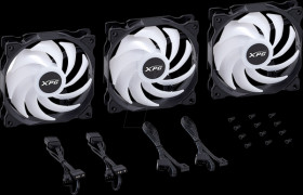 75261454 XPG VENTO 120, 120 mm, ARGB, PWM, black, pack of 3