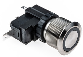 Nasadka przełącznika Zatrzaskowy SPST średnica wycięcia 22.2mm, montaż panelowy RS PRO