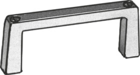 Handle, straight, aluminum, (L x W x H) 57.5 x 12.2 x 40 mm, natural, 3268.1111