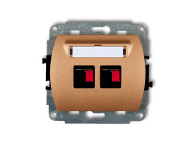 TREND Gniazdo głośnikowe podwójne złoty metalik 8GG-2 KARLIK