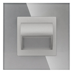 Lampka schodowa LED 230V 1W - szklana ramka - szary - Tawoia Glass