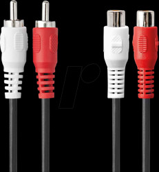 CAGL24205BK100 Nedis Stereo Audio Cable | 2x RCA Male | 2x RCA Female | Nickel