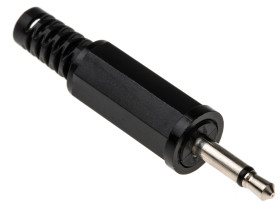 Złącze Jack 2,5 mm Męski Mono Montaż na kablu 34 V AC/DC 500mA