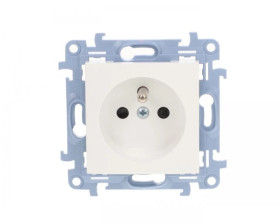 Simon 10 Gniazdo pojedyncze z/u z przesłonami białe 16A 250V IP20 CGZ1Z.01/11