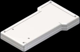 ABS enclosure, battery compartment 2 x AA/1 x 9V, (L x W x H) 210 x 116 x 25 mm, white (RAL 9002), IP54, TBT-1B.7